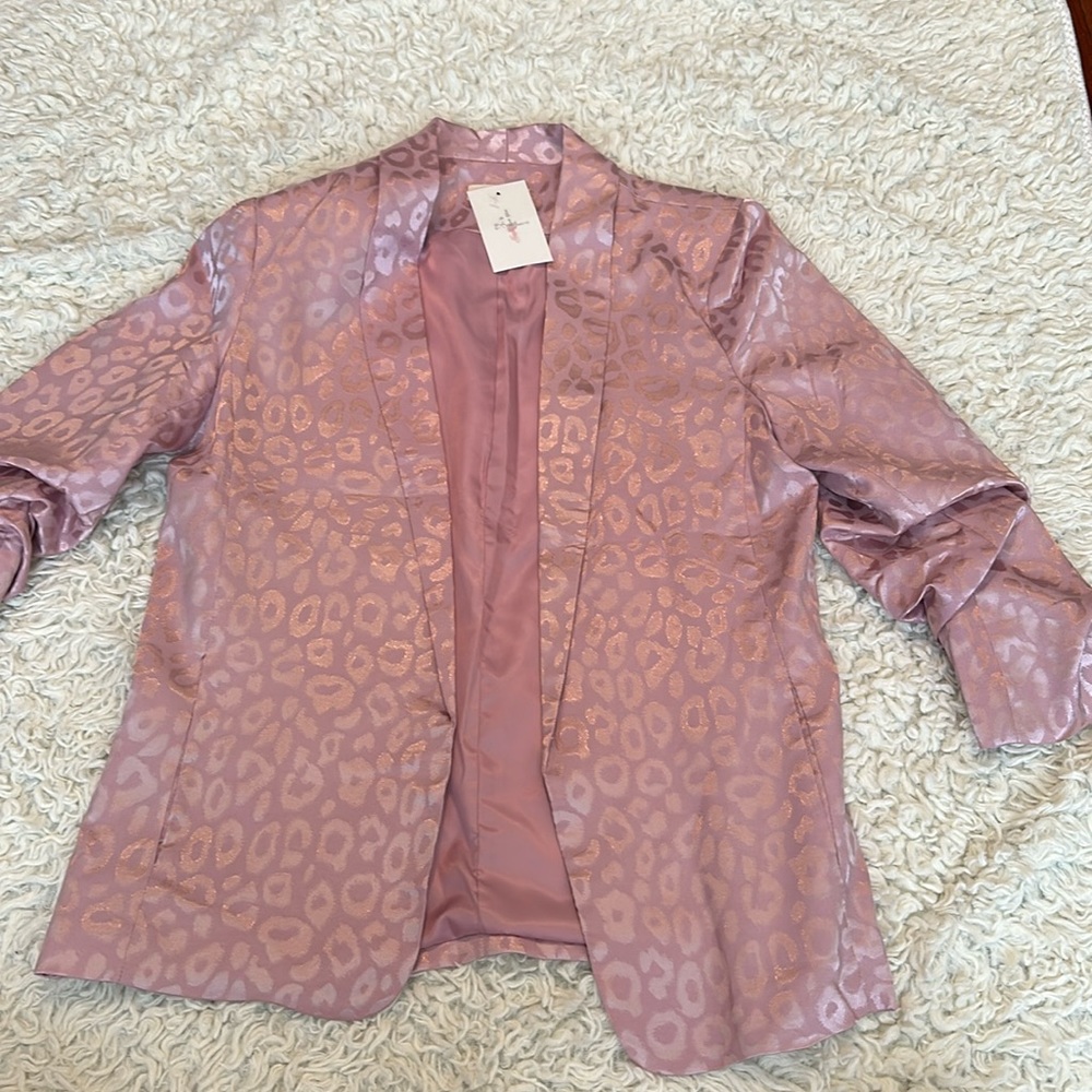 Pink leopard print Blazer.